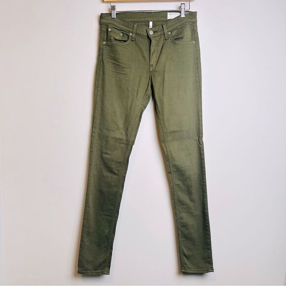 $275 RAG & BONE Olive Green Skinny Jeans Boho Western Festival Slim Designer 28 - Picture 2 of 12